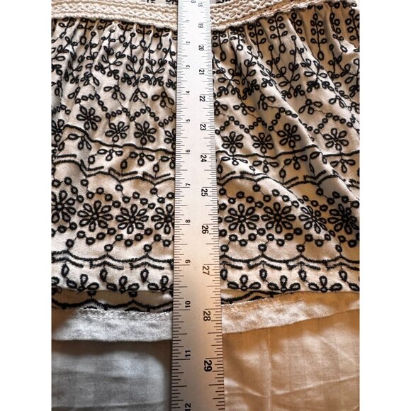 Maeve By Anthropologie Women's M Top Boho Embroidered Sleeveless Black White - Picture 7 of 9